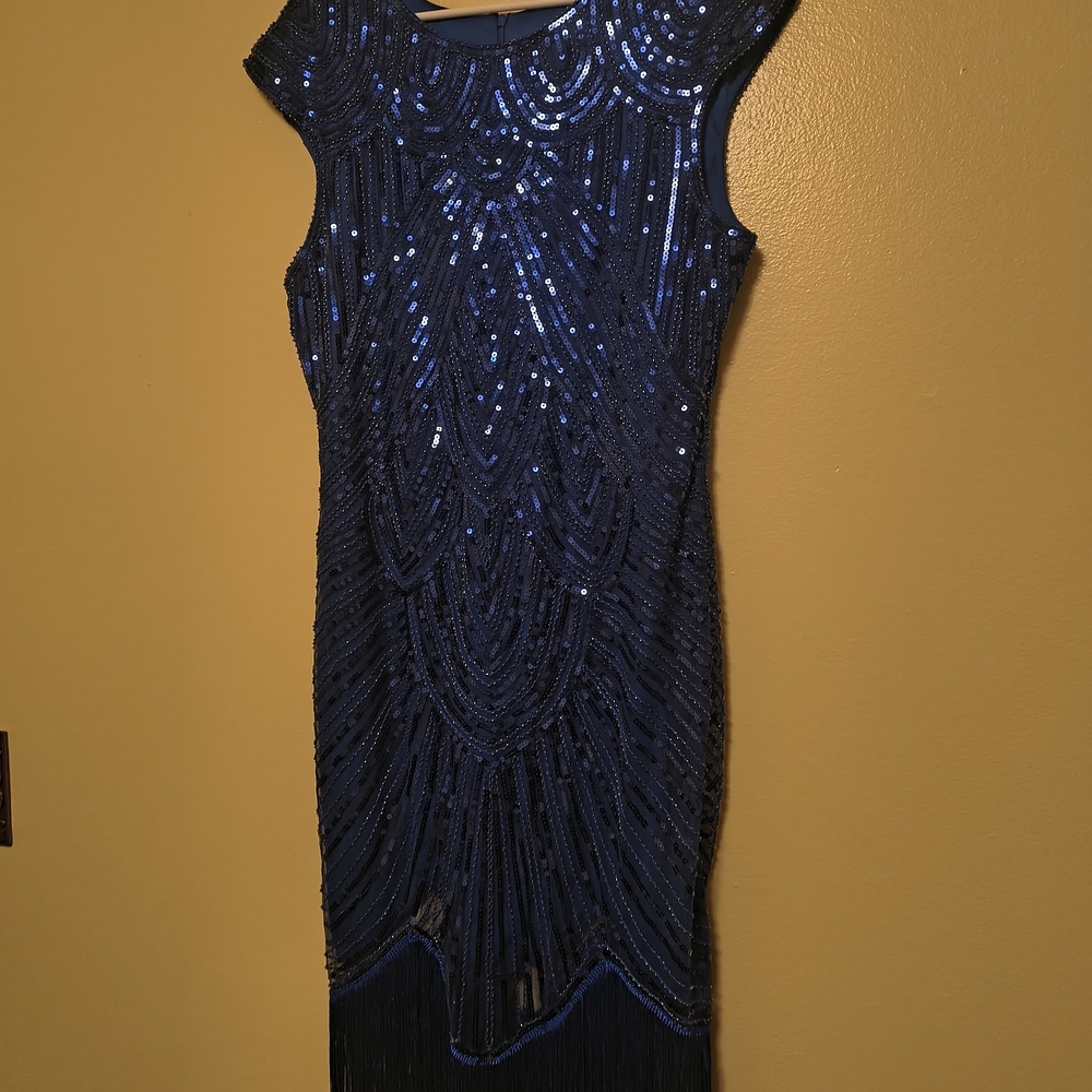 Flapper Blue Sequin Dress